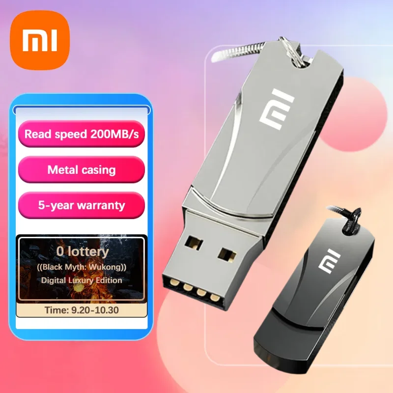 XIAOMI 2TB Pendrives High Speed Mini Metal USB Flash Drives 4TB 8TB 16TB Black Pen Drive Memory Stick Golden External Storage