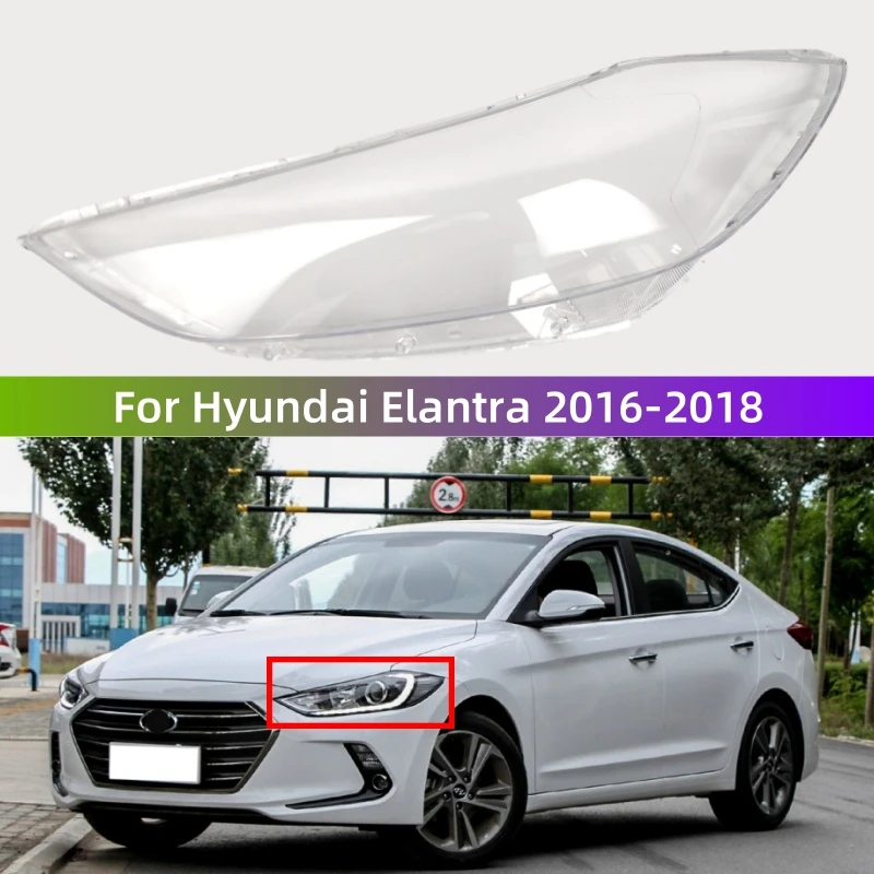 

For Hyundai Elantra 2016 2017 2018 Accessories Transparent PC Material Glass Headlights Shell