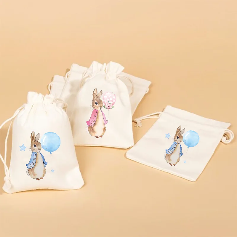 5pcs rabbit bunny balloon gift bags kid boy girl 1st 2nd 3rd birthday Party baby shower Baptism Easter decoration welcome favor