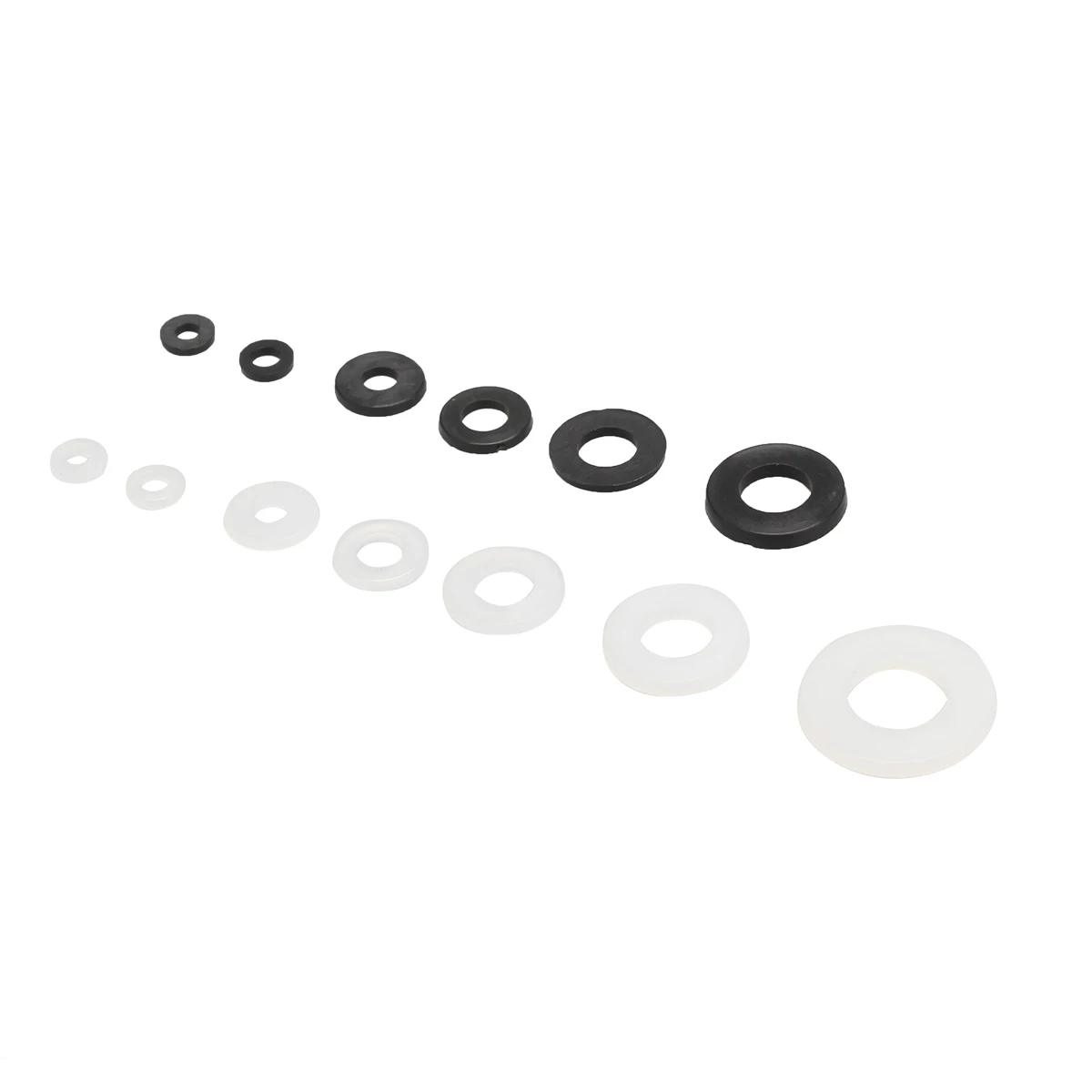 500pcs Flat Washer Gasket Set M2 M2.5 M3 M4 M5 M6 M8 Plastic Sealing O-rings Spacer Assortment Kit Fastener White Black