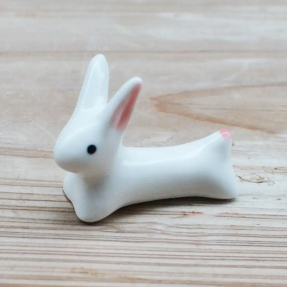 Ceramic Chopstick Rest  Convenient Food Grade Space-saving  Small Bunny Ceramic Chopstick Rest Dining Room Supply