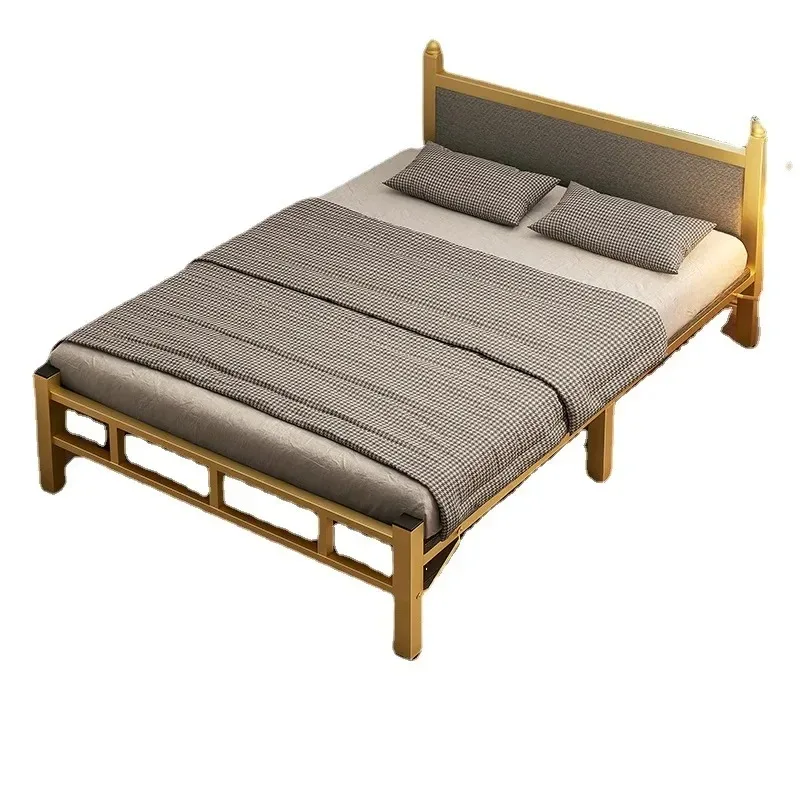 

Folding Bed Single Adult Home Office Foldable 1.2m Simple Rental Room Bedroom Nap Small Bed Dormitory Hard Iron Bed