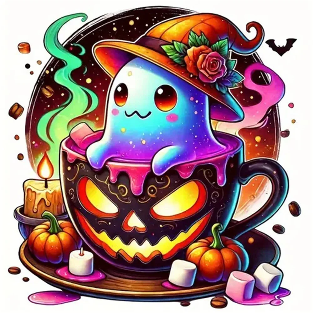 

Кубок Алмазная картина Полный квадратный круглый Алмазная вышивка Мультфильм Хэллоуин Подарок ручной работы