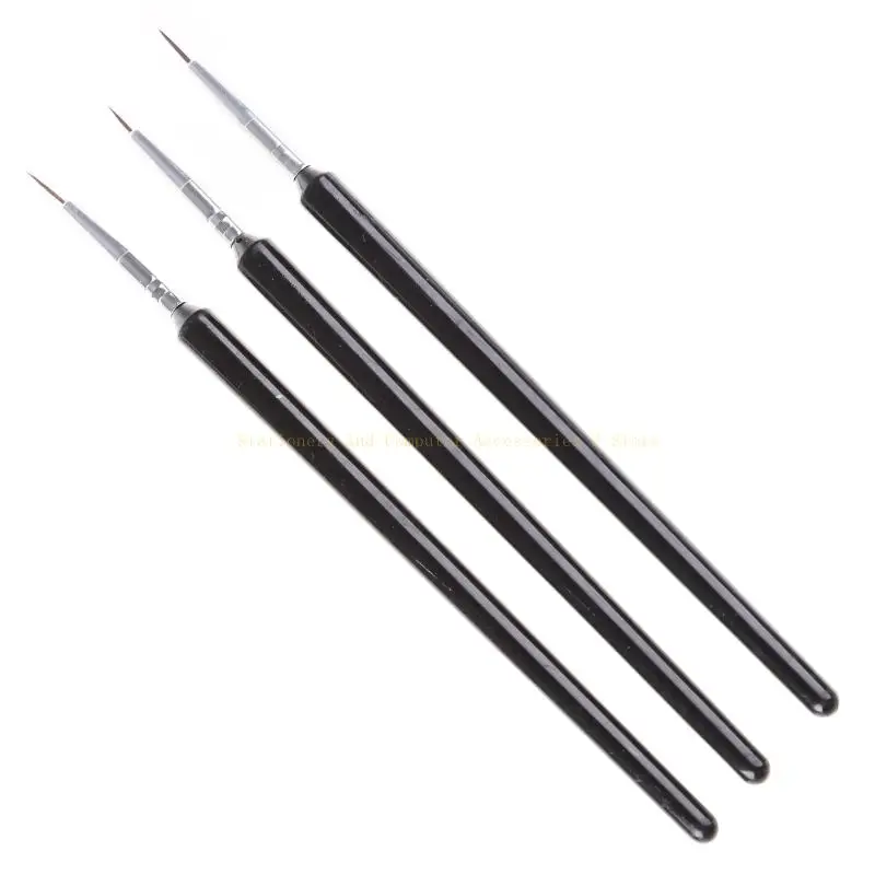 

Pack of 3 Reusable Striping Art Brushes for Long Lines Fine Designs Professional Striper Brushes Sets