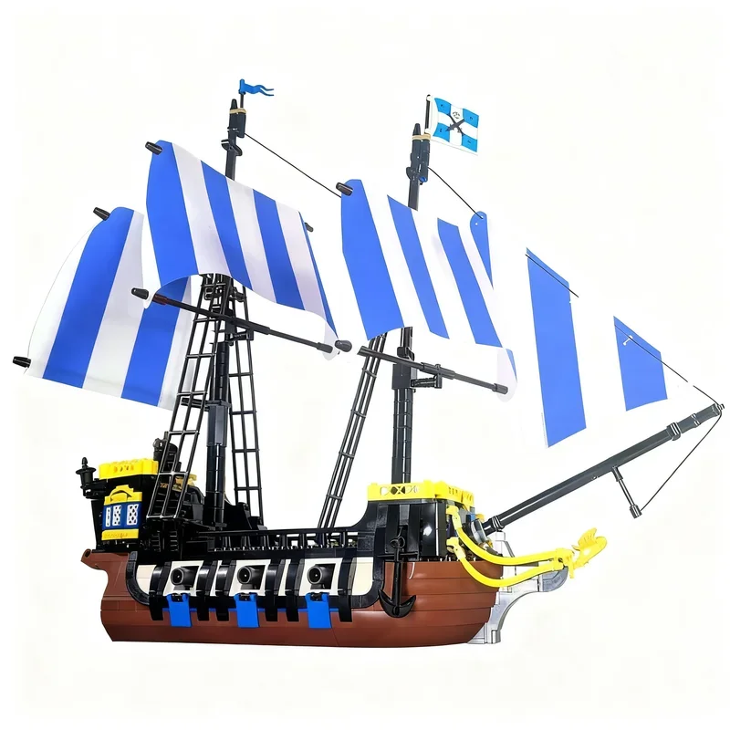 

New 1548PCS MOC Medieval Pirate Caribbean Clipper Model DIY Creative Christmas Display Assembly Building Blocks Birthday Gift