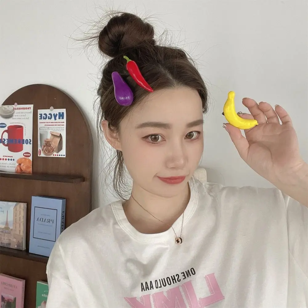 Fashion For Girls For Women Resin Headwear Korean Style Barrette Women Fruit Hairpin Hair Accessories Simulation Food Hair Clip