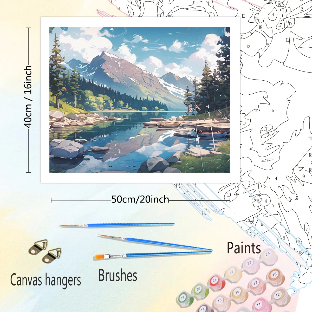 126065 Painting By Numbers For Adults Mountain River Diy Paint By Numbers Scenery Canvas Painting Handpainted