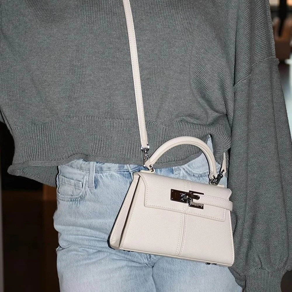 حقيبة Annmouler أنيقة للنساء بكتف واحد، حقيبة يد مرقعة، حقيبة حمل صغيرة عالية الجودة #6