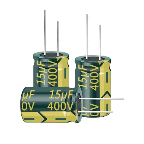 10Pcs 400V 15UF Capacitor 10X17MM(0.39x0.67in) High Frequency Aluminum Electrolytic Capacitors for TV, LCD Monitor, Game