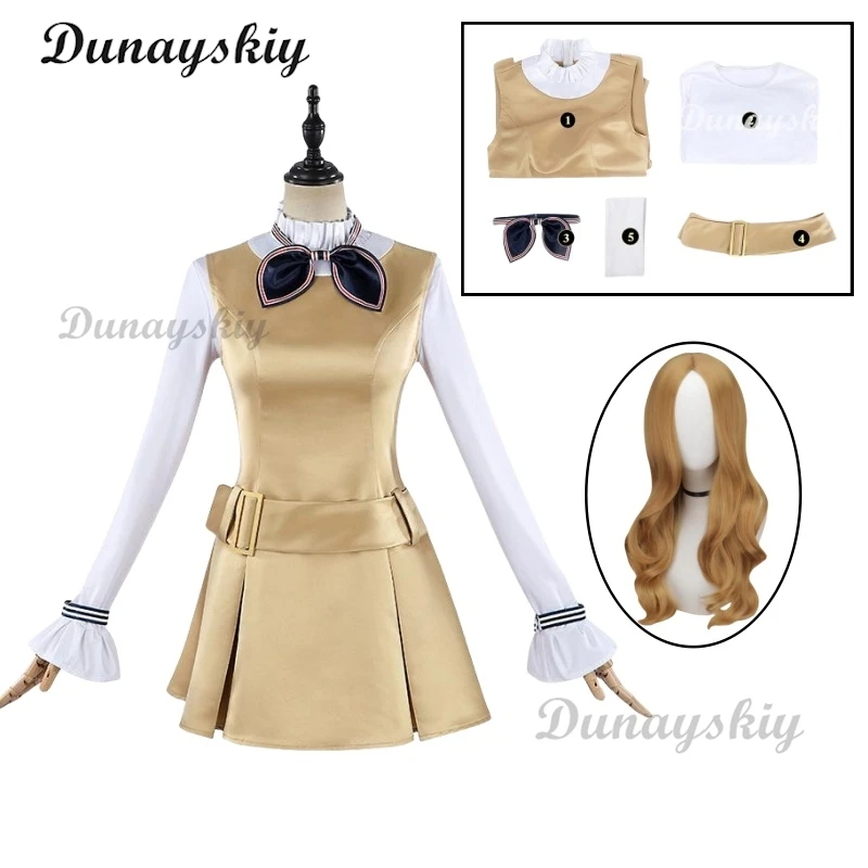 الموسم 2 M غان تأثيري حلي شعر مستعار أنيمي ميغان فستان الجوارب العليا فيلم الإرهاب موحدة تنورة دعوى حفلة اللعب الزي للمرأة الفتيات