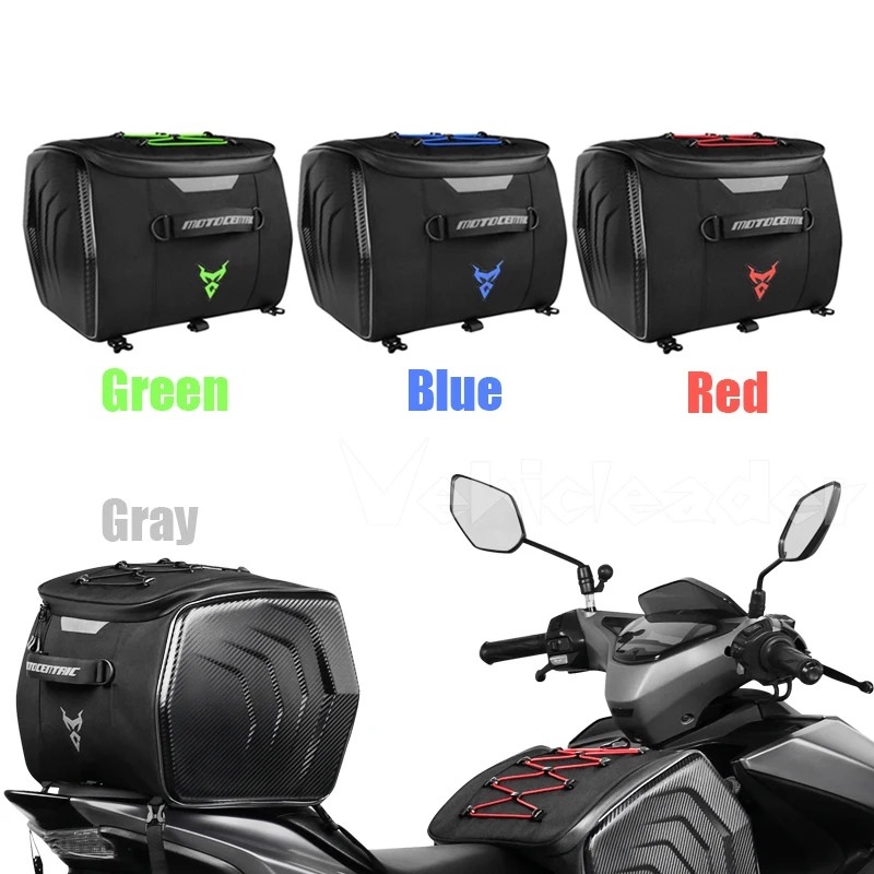 

25L Waterproof Motorcycle Tail Bags Rain Cover Motocross Helmet Back Seat Bags Moto Travel Saddlebags Rear Bag