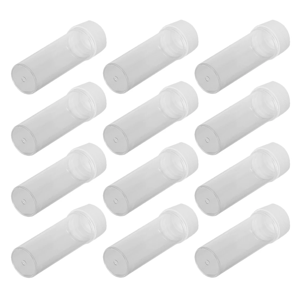 

12Pcs Plastic Sample Containers Transparent Screw Cap Leak Proof Mini Bottles for Liquids Powders Travel Storage Vials