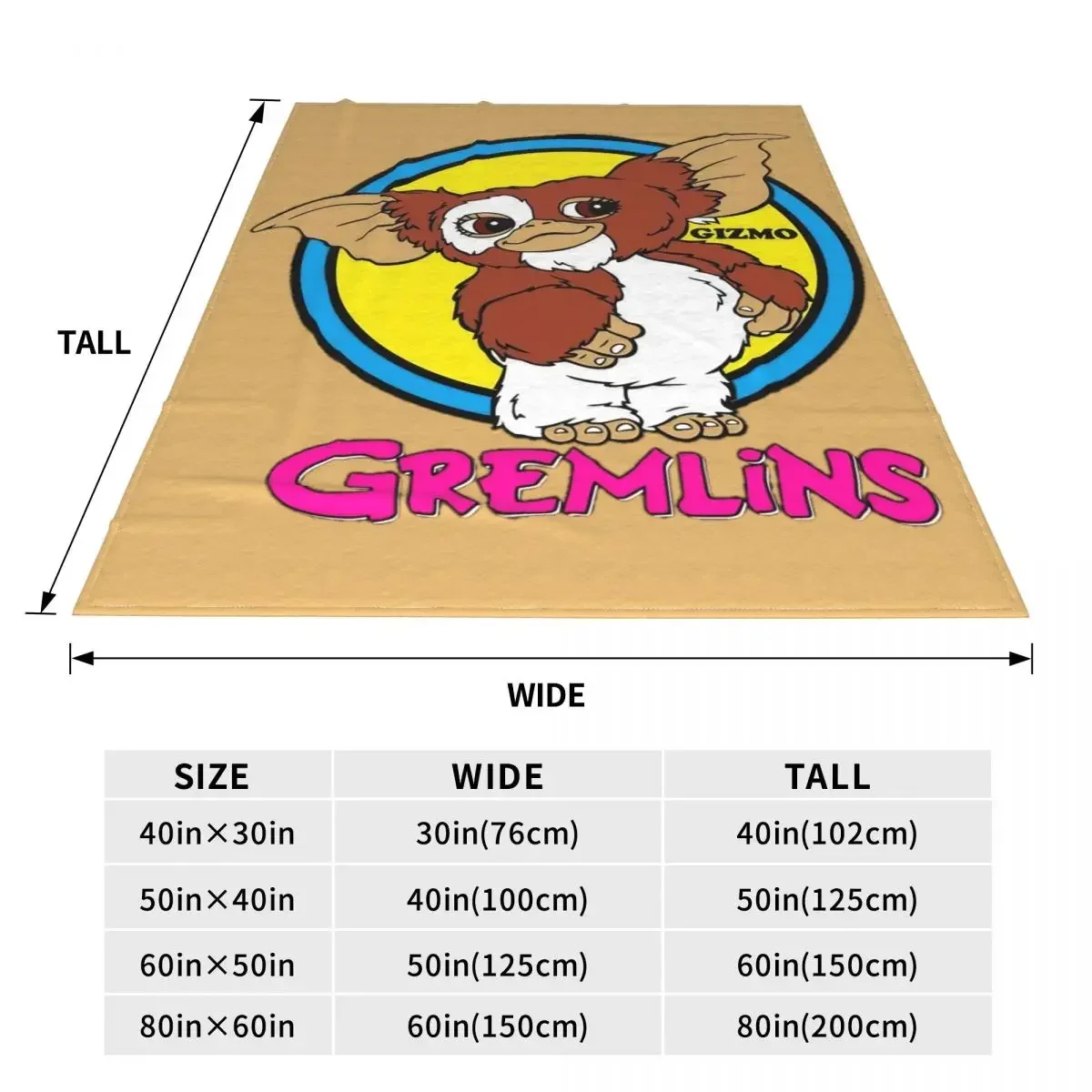 عتيقة Gremlins Gizmo Mogwai بطانية ، صوف مرجاني ، نسيج قطيفة ، ديكور رعب دافئ ، بطانيات خفيفة الوزن للمنزل ، لحاف خارجي