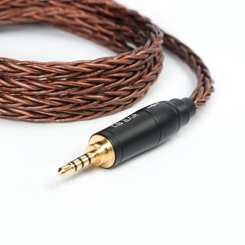 KBEAR 8 Core Oxygen-free Copper Earphone Cable 2.5/3.5/4.4MM MMCX/2PIN/QDC Headphone Connector For KZ Earbuds BL-03 Headset IEM