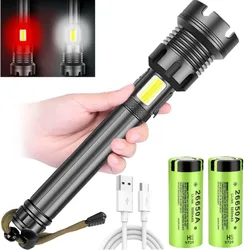 3000Lumen Zoom XHP90 LED High Power Flashlight USB Rechargeable Outdoor Torch Hunting Camping Fishing High Power Lighting Lamp