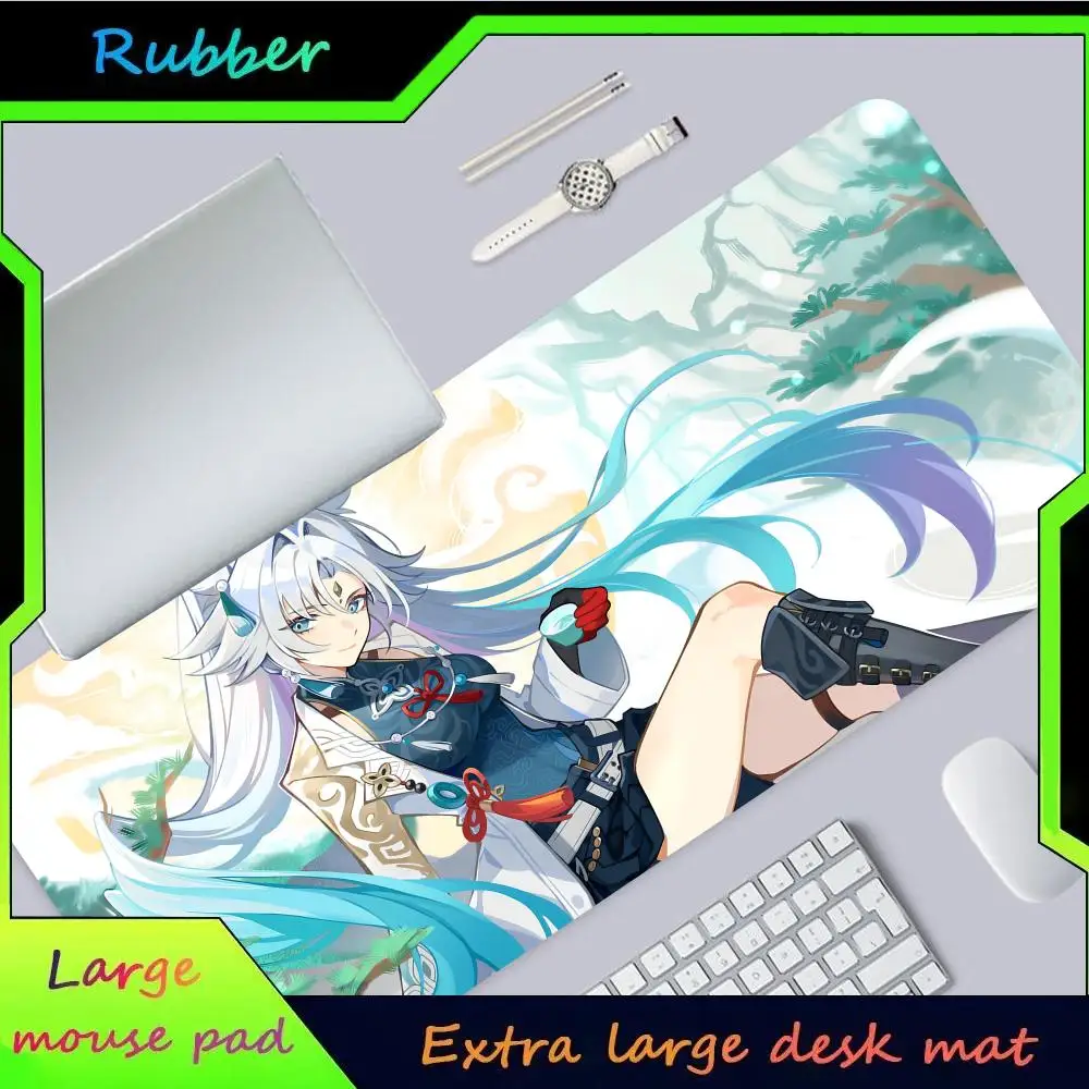 

Honkai Star Rail hishou MINISO коврик для мыши Горячие большие игровые коврики XL Блокировка края размер для геймпада подарки дочери мальчика брата f