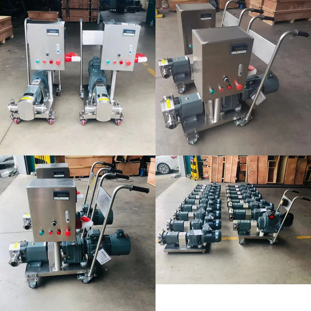 

1HP Sanitary Rotor Honey Pump for High Viscosity Fluids Stainless Steel Three Lobe Positive Displacement Pump with Frequency