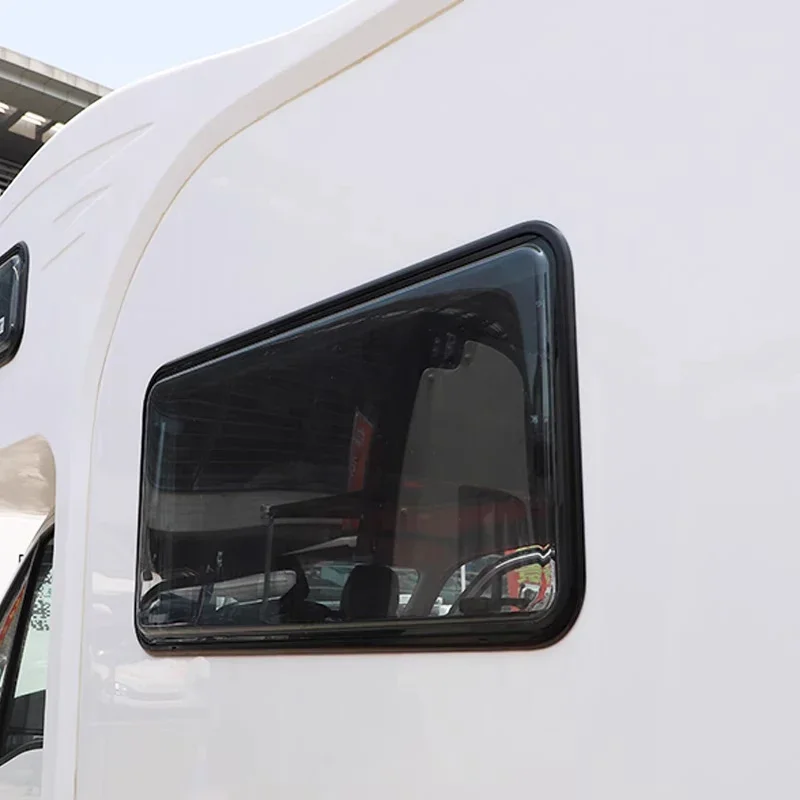 RV Windows Double-Layer Acrylic Glass Outward-Opening Windows with Blackout Curtains and Mosquito Screens Suitable for Iveco, Ma