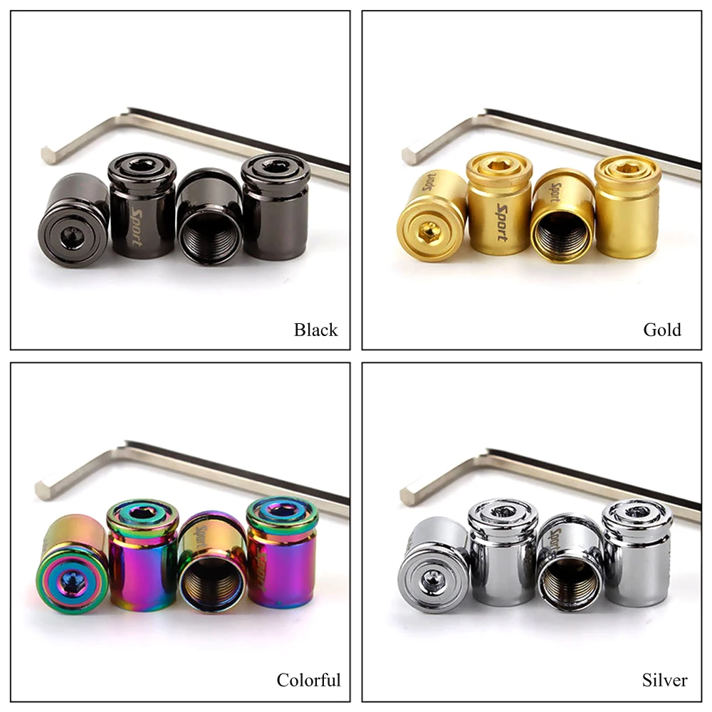 1 Set Of Car Zinc Alloy Material Anti-Theft Wheels Valve Caps Car Tires Colorful DIY Valve Covers Car Accessories