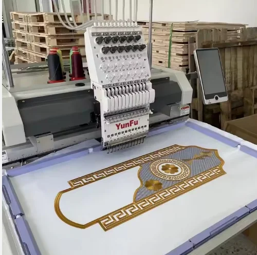 High Quality Chinese Factory Honrain 1 Head 12/15 Needles Professional Automatic Computer Embroidery Machine