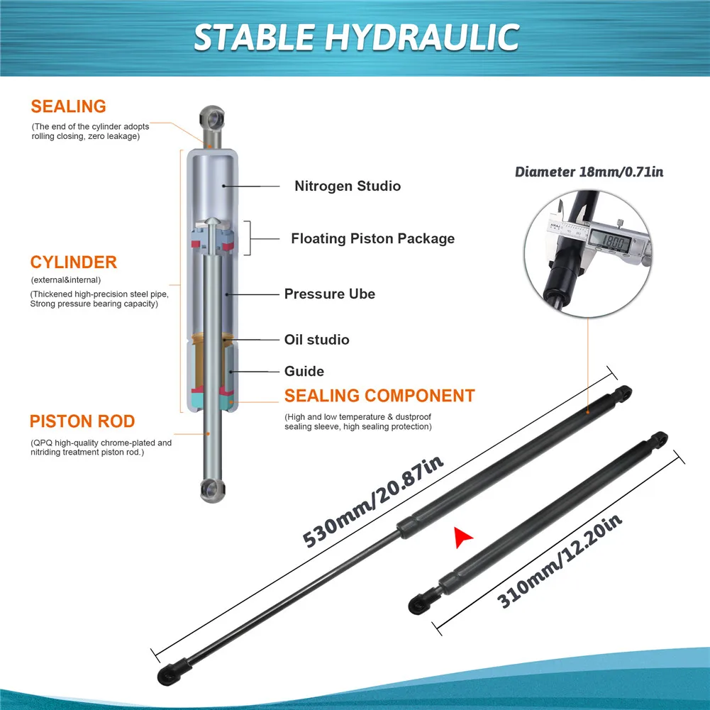 2Pcs New Car Tailgate Window Lift Support Rod Gas Struts For BMW X5 E53 2000-2006 Shock Absorber Accessories