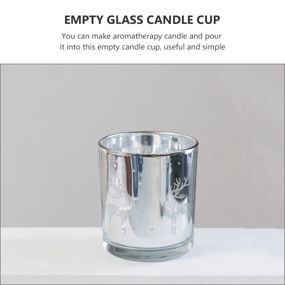 

2Pcs Christmas Glass Holder Elk Pattern Xmas Deer Design Romantic Cup Aromatherapy Party Decor Empty Glass Cup