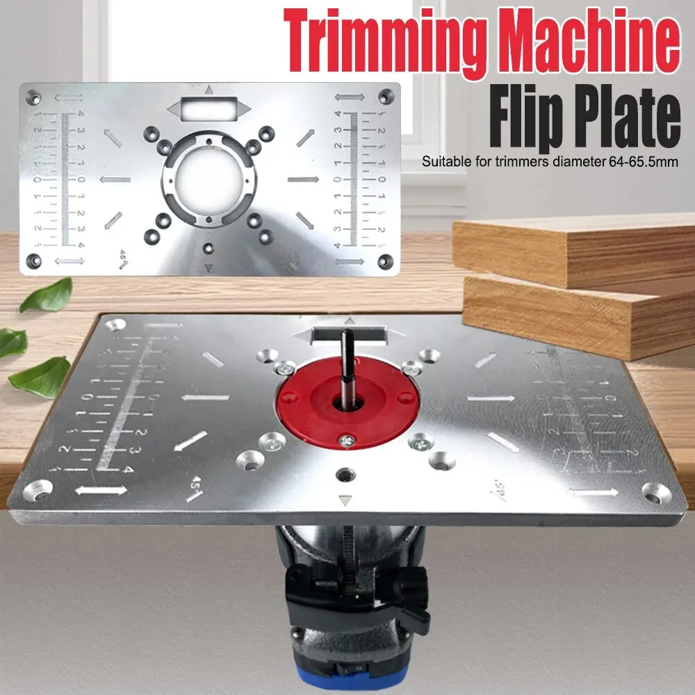 Trimming Machine Flip Plate Woodworking Benches Router Table Insert Plate with Rings Suitable for Trimmers Diameter 64-65.5mm