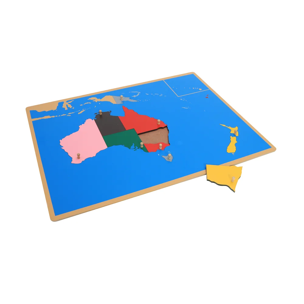 

Wood Puzzle Map of Australia Montessori Geography Educational Equipment Kids Early Learning Toys Culture Teaching Aids