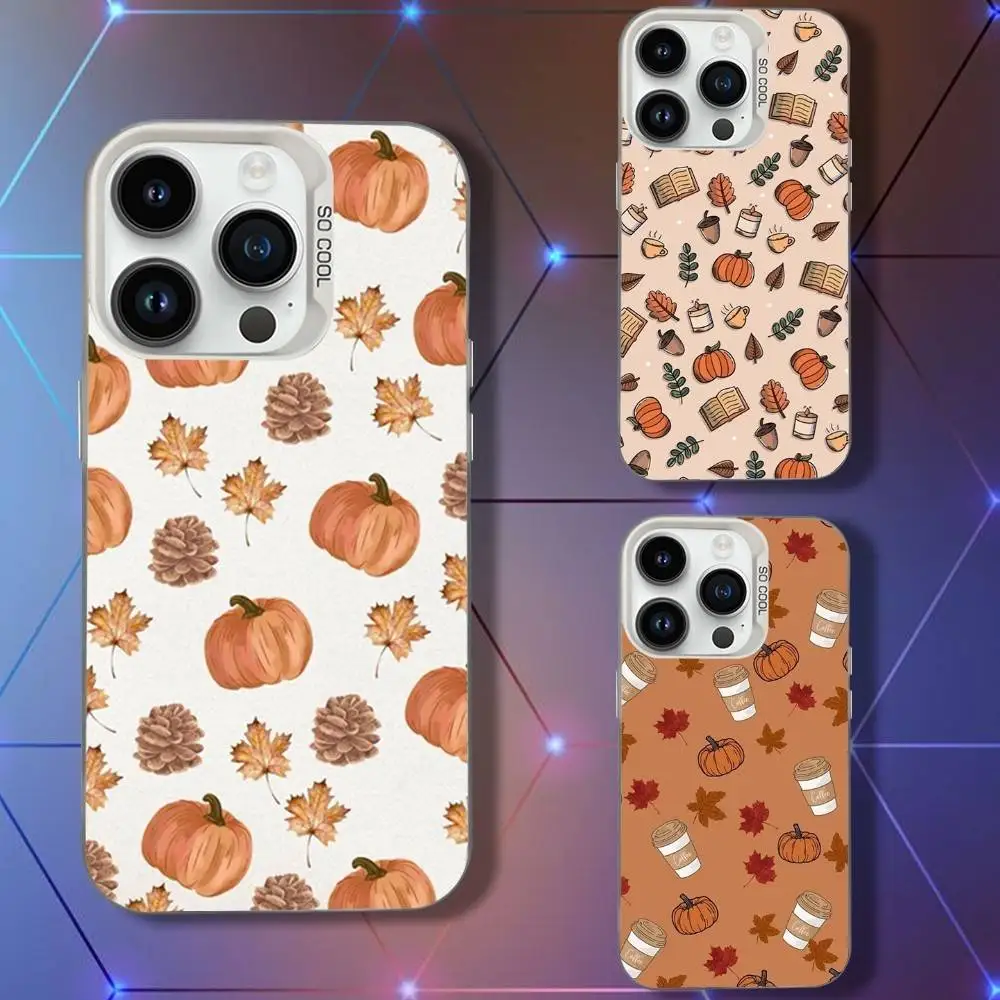 

Autumn leaves Pattern Phone Case For iPhone 16,15,14,13,12,11,Pro,XS,Max,Plus,Mini,SE White Candy Matte Shockproof Cover