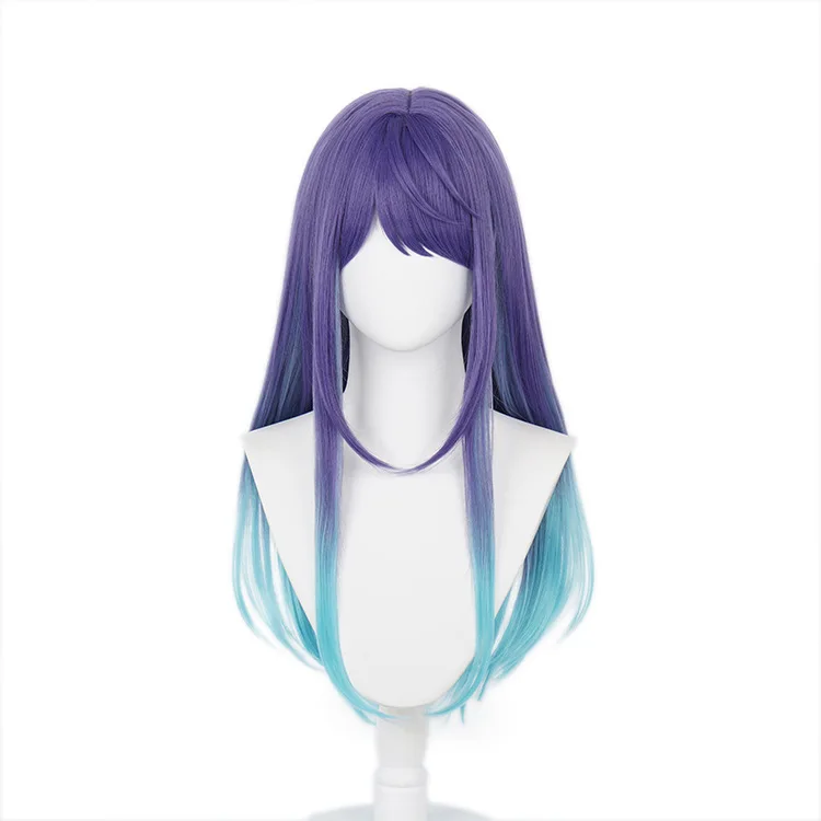I Push The Child Kurokawa Akane Kurokawa Suono rosso Capelli lunghi Cos Viola Cambiamento graduale Parrucca cos per capelli lunghi lisci blu-verde