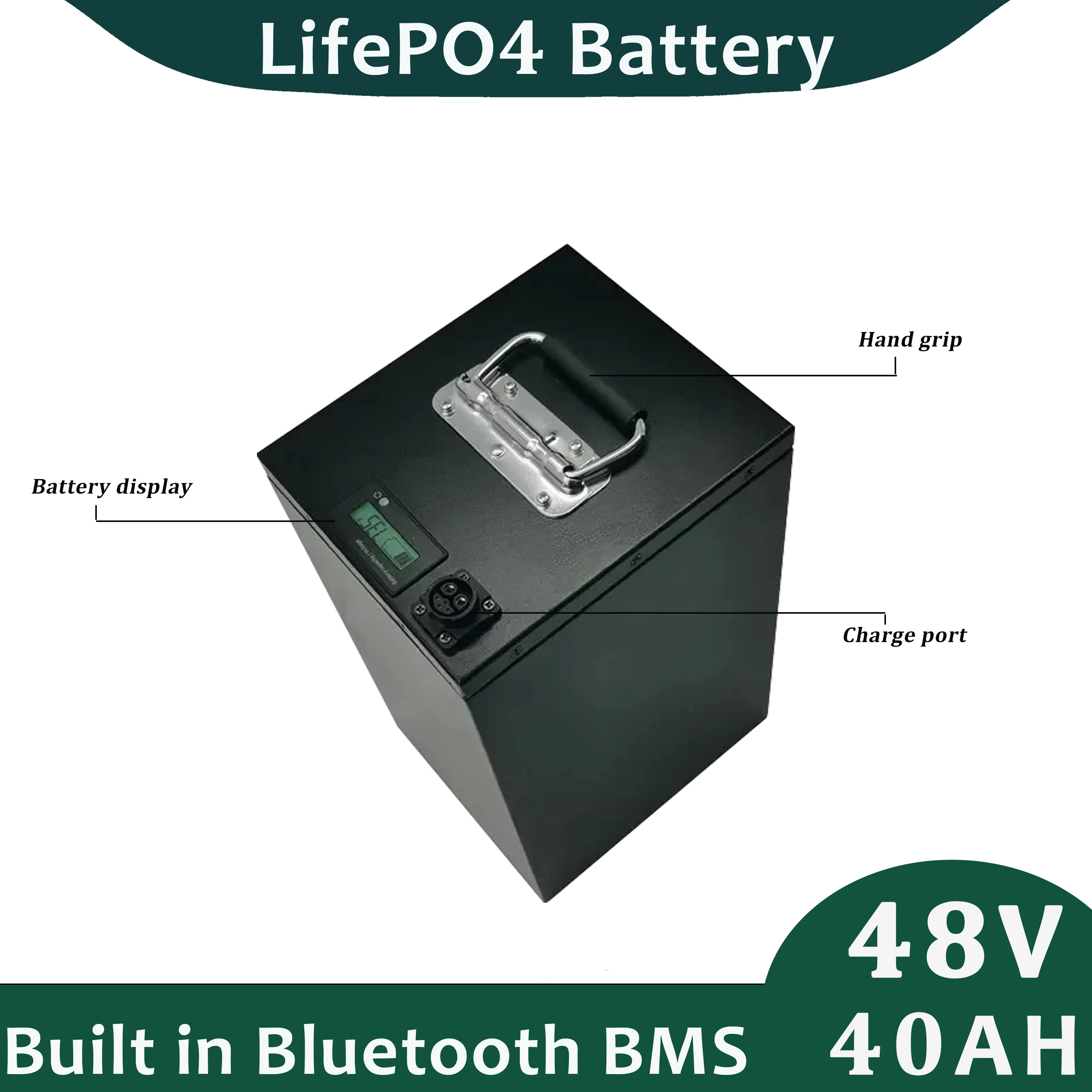 Lithium Iron Phosphate 48v 40Ah LifePO4 Battery Built in BMS With Bluetooth For Military Vehicles