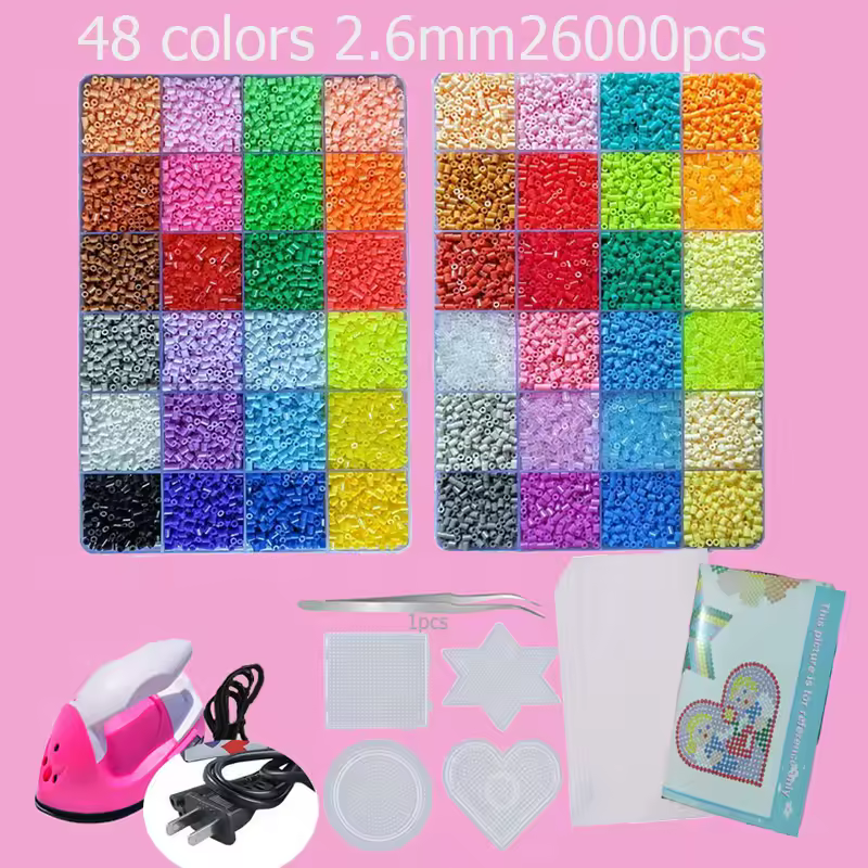 Hama Beads Box Embalagem Thermal mosaic Ferro Educação Beads, Ironing beads Fuse Beads Brinquedo DIY, 24 48 72 Cores 2.6MM 5MM - Image 23