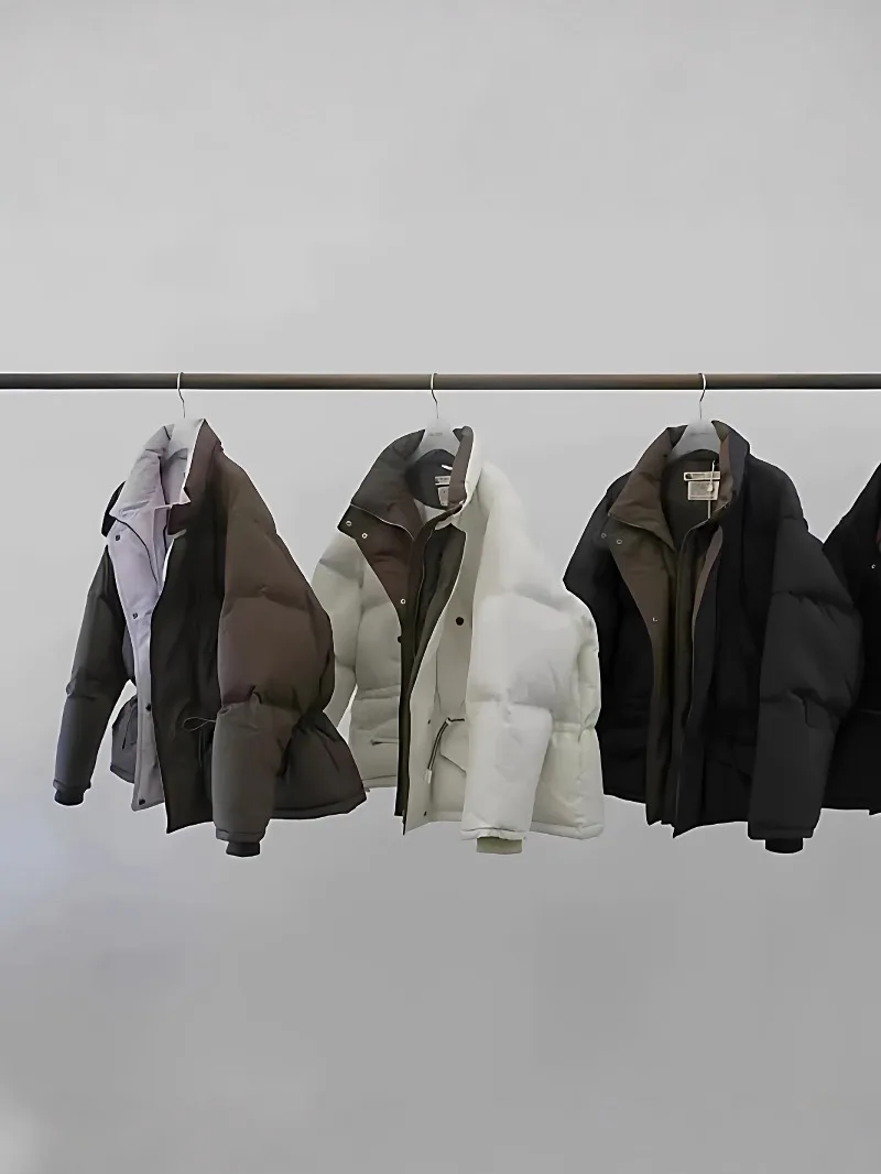 

ERUME Dongdaemun 25 New Dstring Waist Color Blo Goose down Puffer Jaet Winter Bread Sle Women's Faion Coat