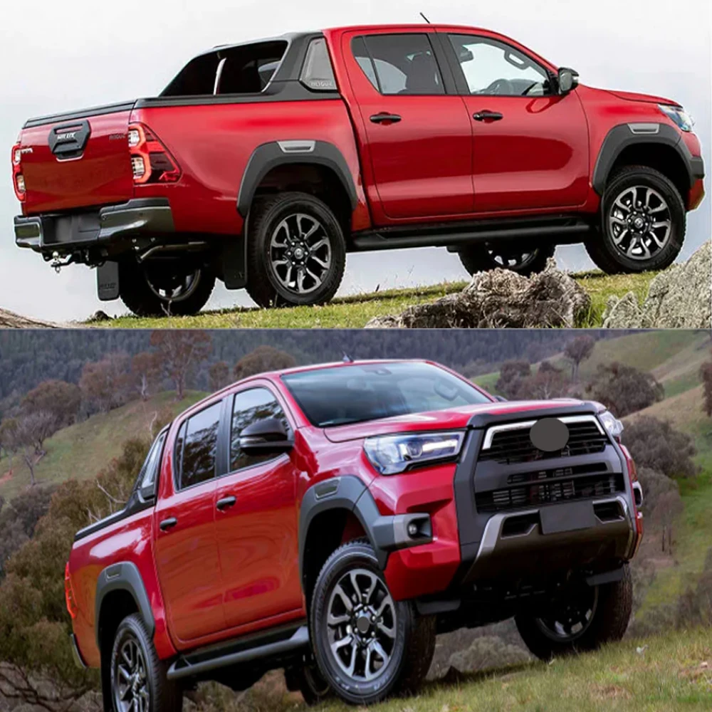 Juego de 6 Guardabarros para Toyota Hilux 2024 2023 2022 2021 Revo Rocco, Guardafangos para Camionetas, Color Negro Mate
