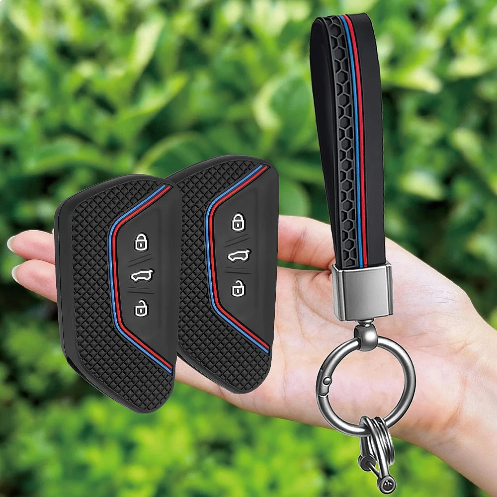 Silicone Key Fob Cover For VW Golf 8 ID4 Cupra Formentor Tarraco Mk7 Gti Mk8 Skoda Octavia 4 Seat Leon Mk4 Car Key Shell view 5