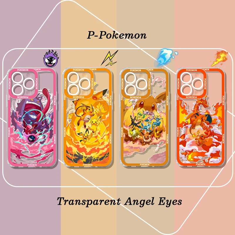 Cool Cartoon P-Pokemon Clear Case For Samsung Galaxy A25 A55 A35 A54 A34 A15 A24 A14 A53 A33 A13 A05 A05S 5G A23 A32 A52 A52S