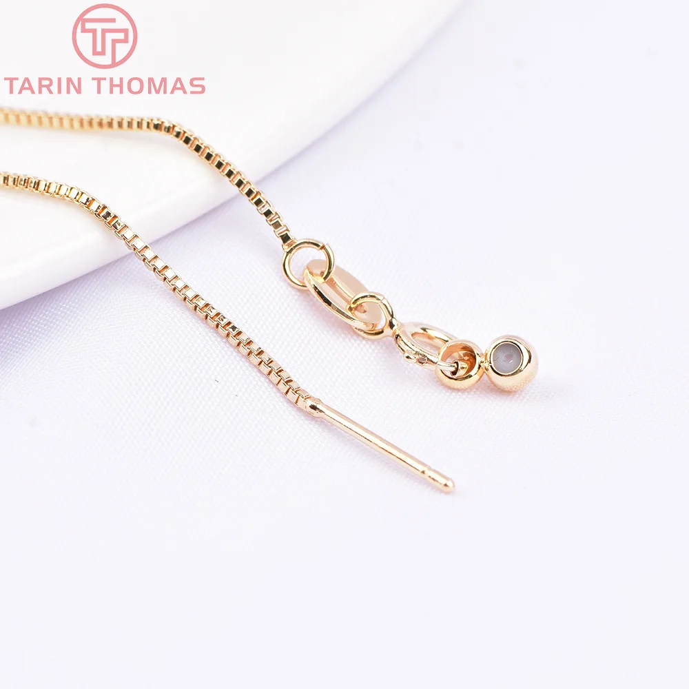 (3038)2PCS Length 80MM 24K Gold Color Brass Finished Bracelet Chain High Quality Jewelry Making Findings Accessories Wholesale