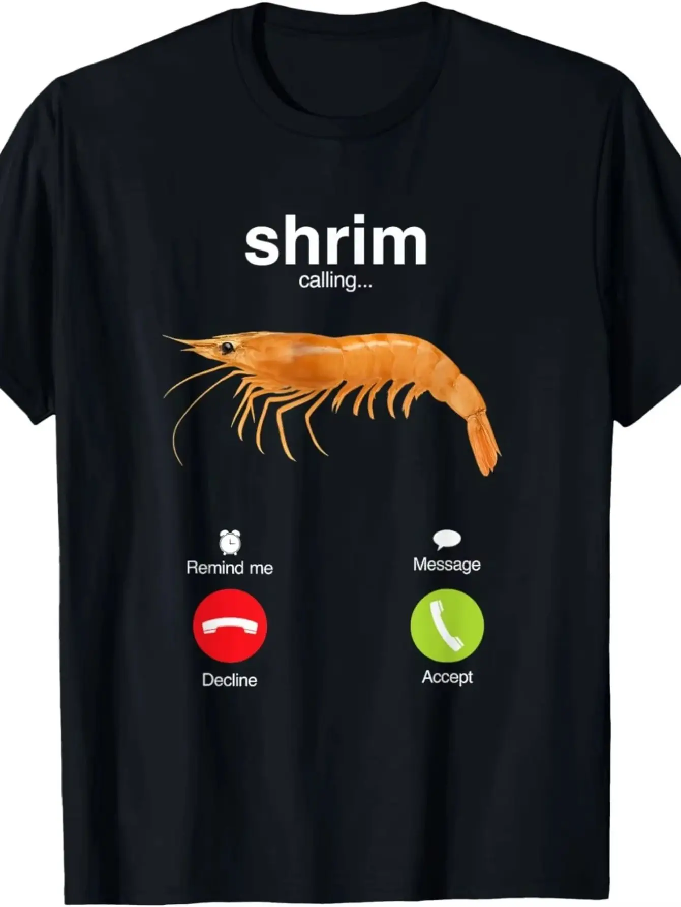 Funny Shrimp-Themed T-Shirts for Men Featuring The Shrim Is Calling Meme, Perfect for Christmas Adventures with A Relaxed Fit