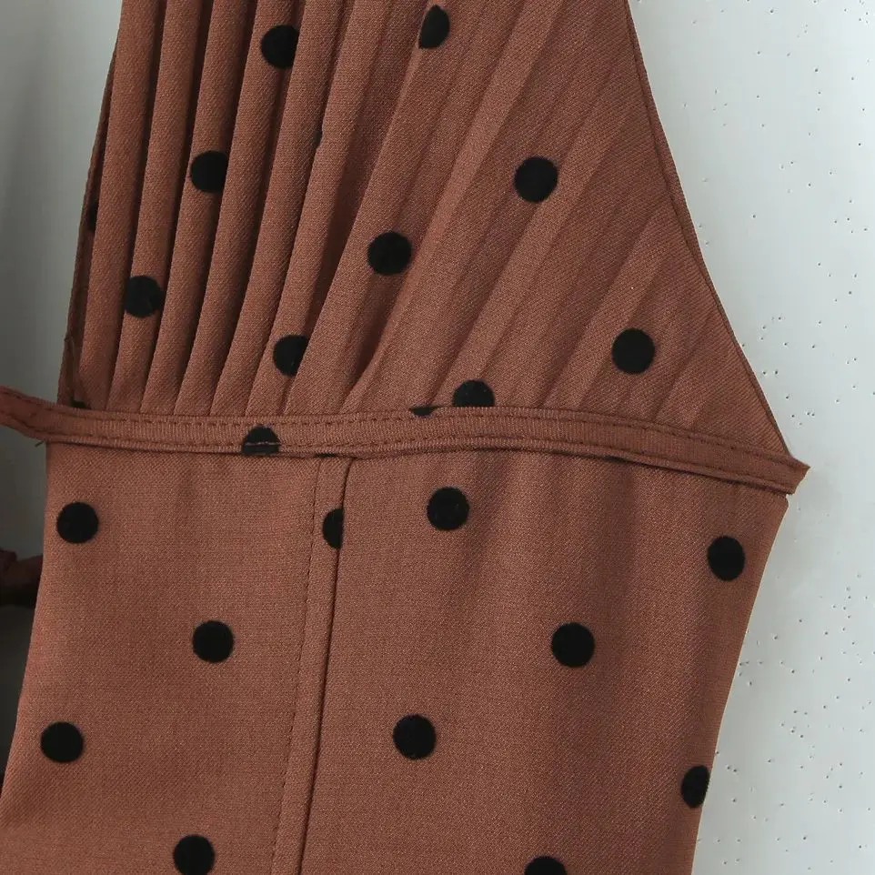 2025 sexy polka dot plissado ruched halter vestido feminino cortar frente magro cintura baixa balanço vestido de baile vestidos curtos robe