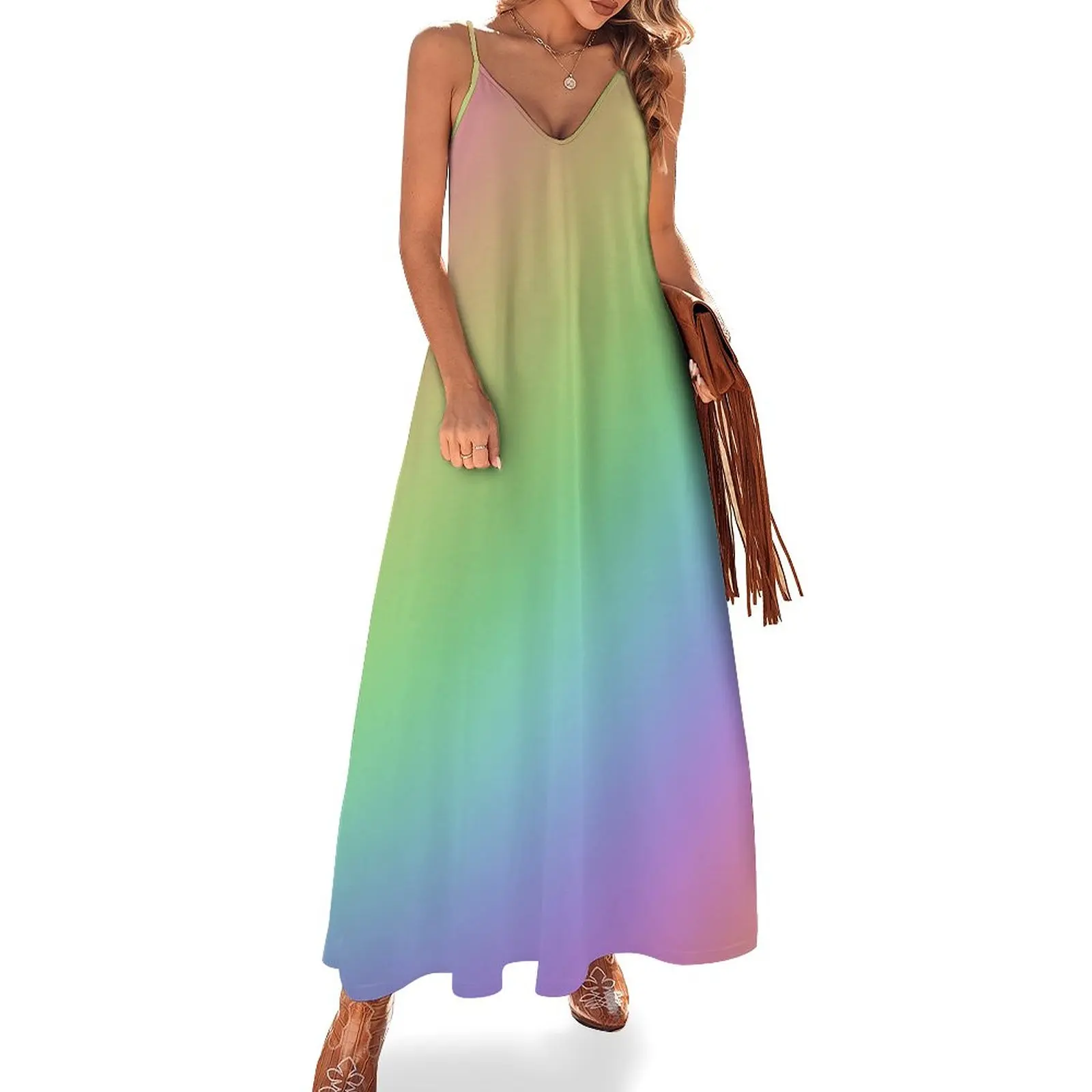 

Pastel Rainbow Ombre Sleeveless Dress dresses summer dresses women summer 2024 dress korean style