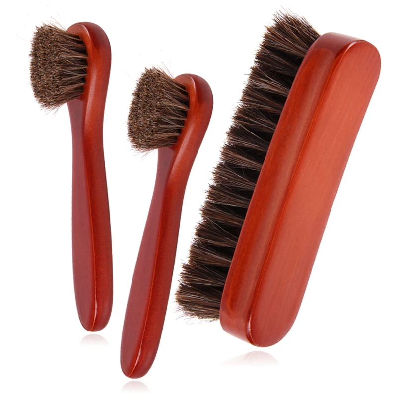 Extra Large  Hair Brush Real Wood Handle Leather Care Cleaning Polishing for Shoes Clothes And Accessories