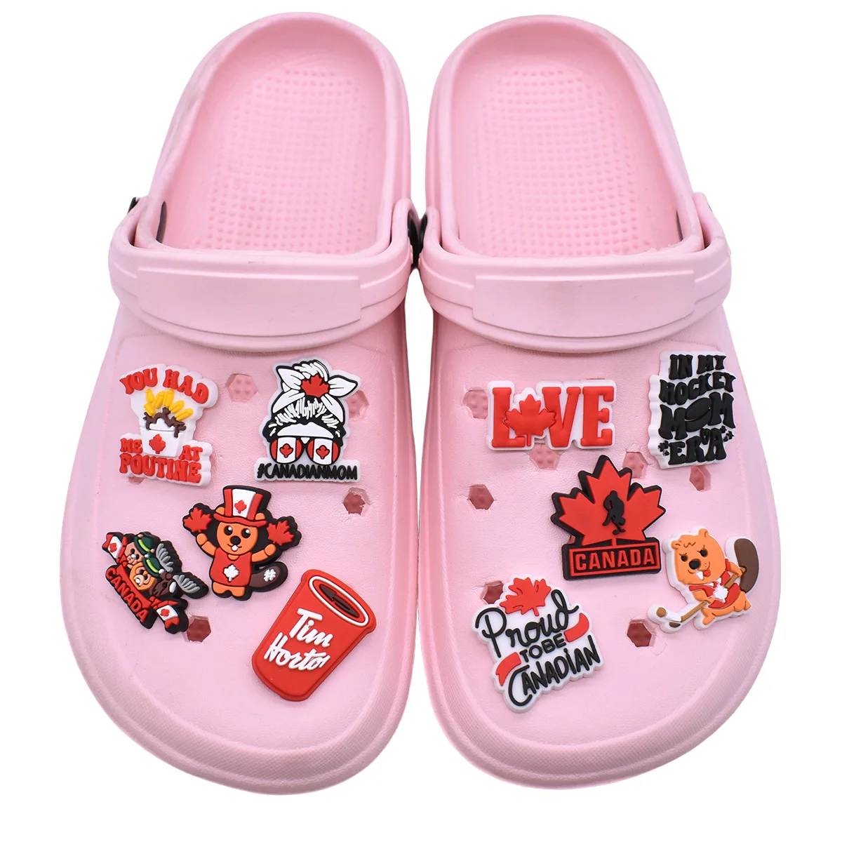 New Creative Canada Maple Leaf Series PVC Shoe Charms Fit Clogs Slides National Symbol DIY Hole Shoe Decor Travel Gift