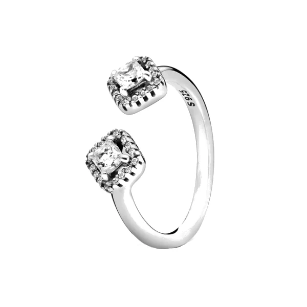 Women's Shining Zircon Adjustable 925 Sterling Silver Ring