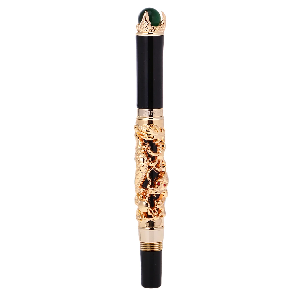 

JINHAO Golden DRAGON KING PLAY PEARL FINE 18KGP NIB FOUNTAIN PEN
