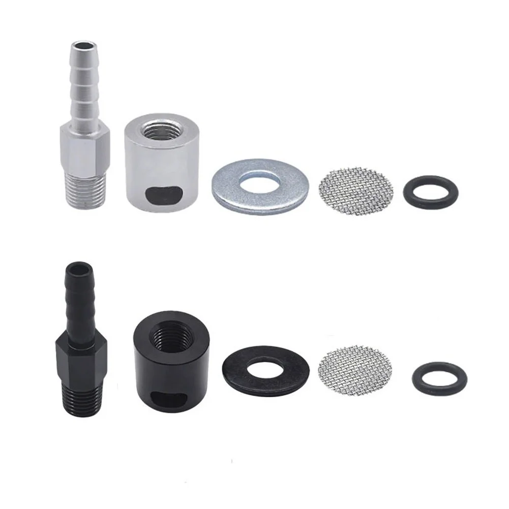 Aluminum Alloy 5/16 Barbed Fitting Fuel Tank Vent Valve With Filter Screen Bracket For Secure Connection Debris Prevention Black