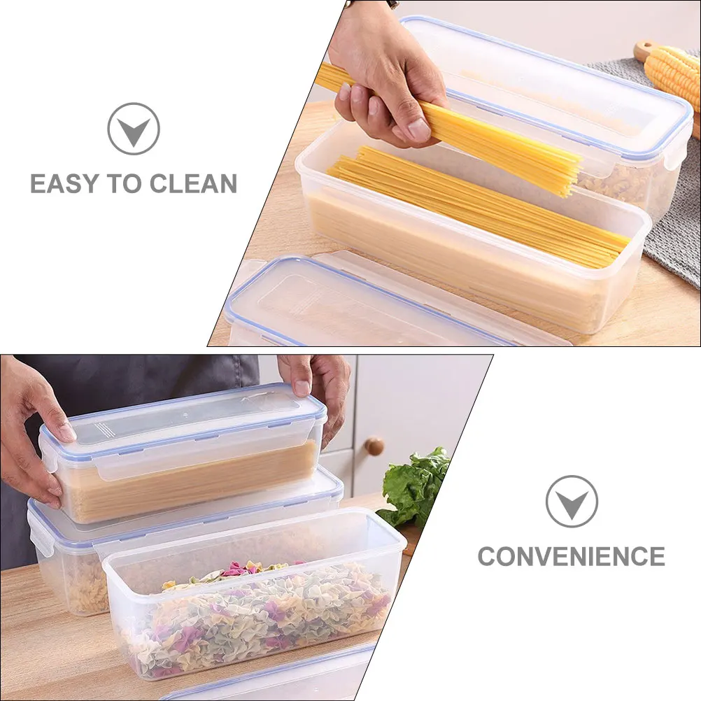 

2pcs 1.6L Food Storage Containers Pasta Noodle Boxes Airtight Sealing Kitchen Pantry Dry Spaghetti Plastic Organizers Storage