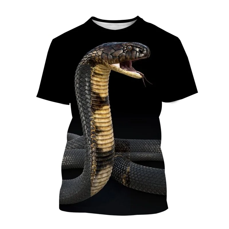 Summer Animal Snake T Shirts 3d Print Graphic T-Shirt Personality Comfortable Casual Street Short Sleeve Baggy O-Collar Top