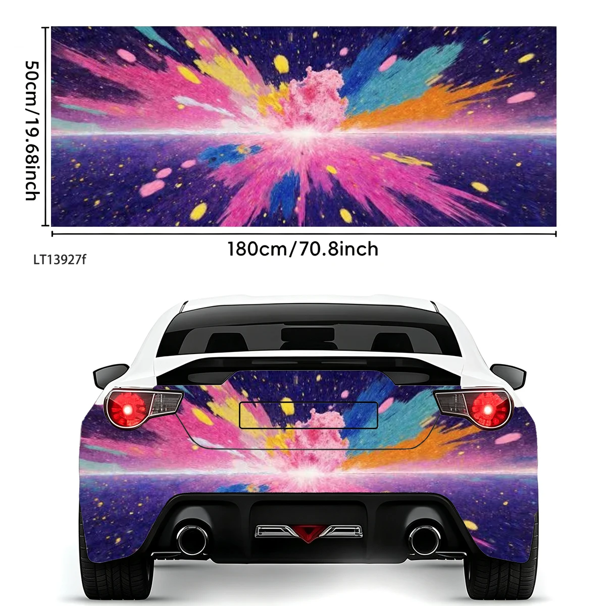 Colorful Galaxy Paint Splash Burst Abstract Space Art Car Rear Tailgate Wrap Waterproof Vinyl Auto Exterior Mod Decor Sticker