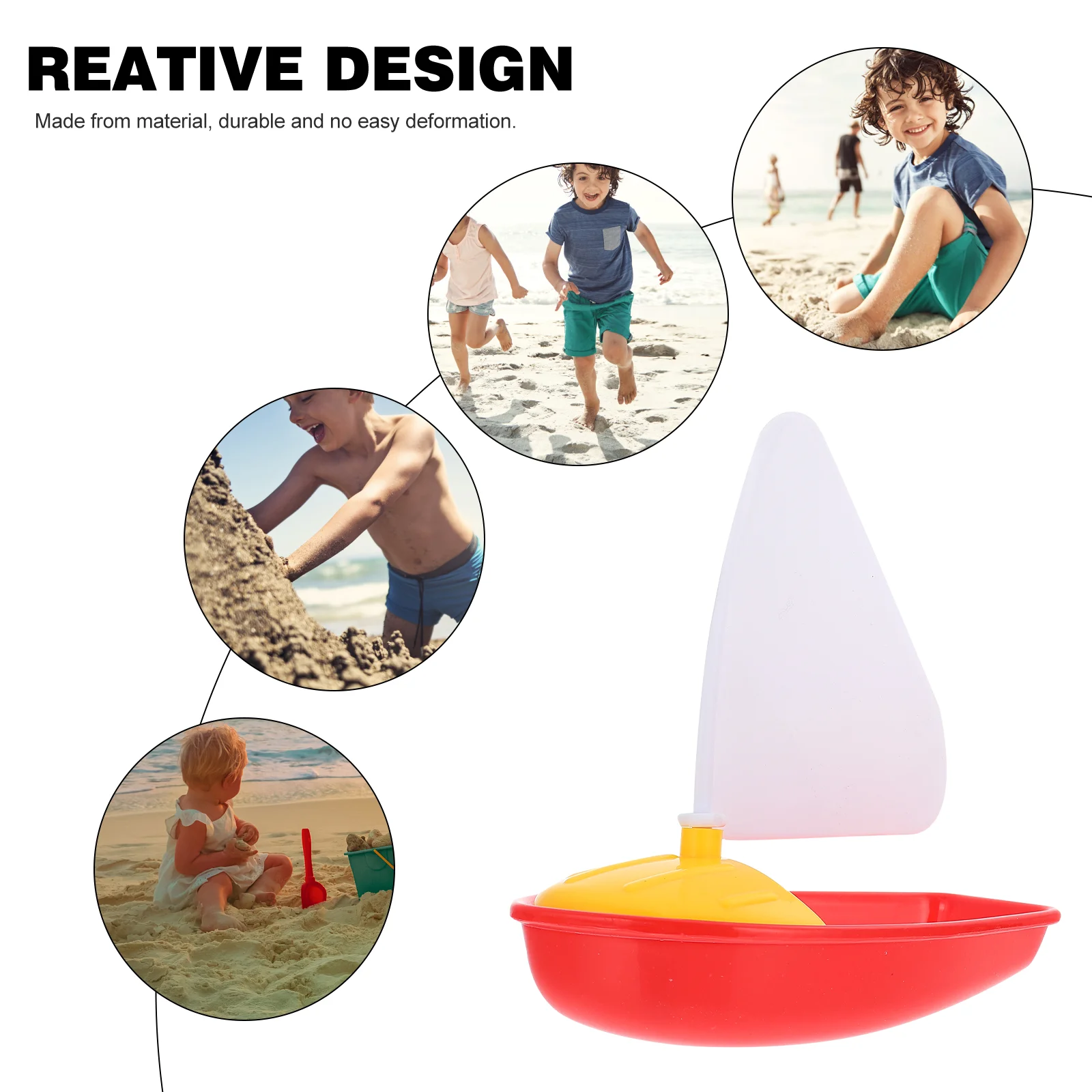 1 Set 3 pezzi Mini giocattoli per barche a vela in plastica Giocattoli da bagno per bambini Vasca da bagno Bambini per bambini (colori assortiti, piccolo + centrale