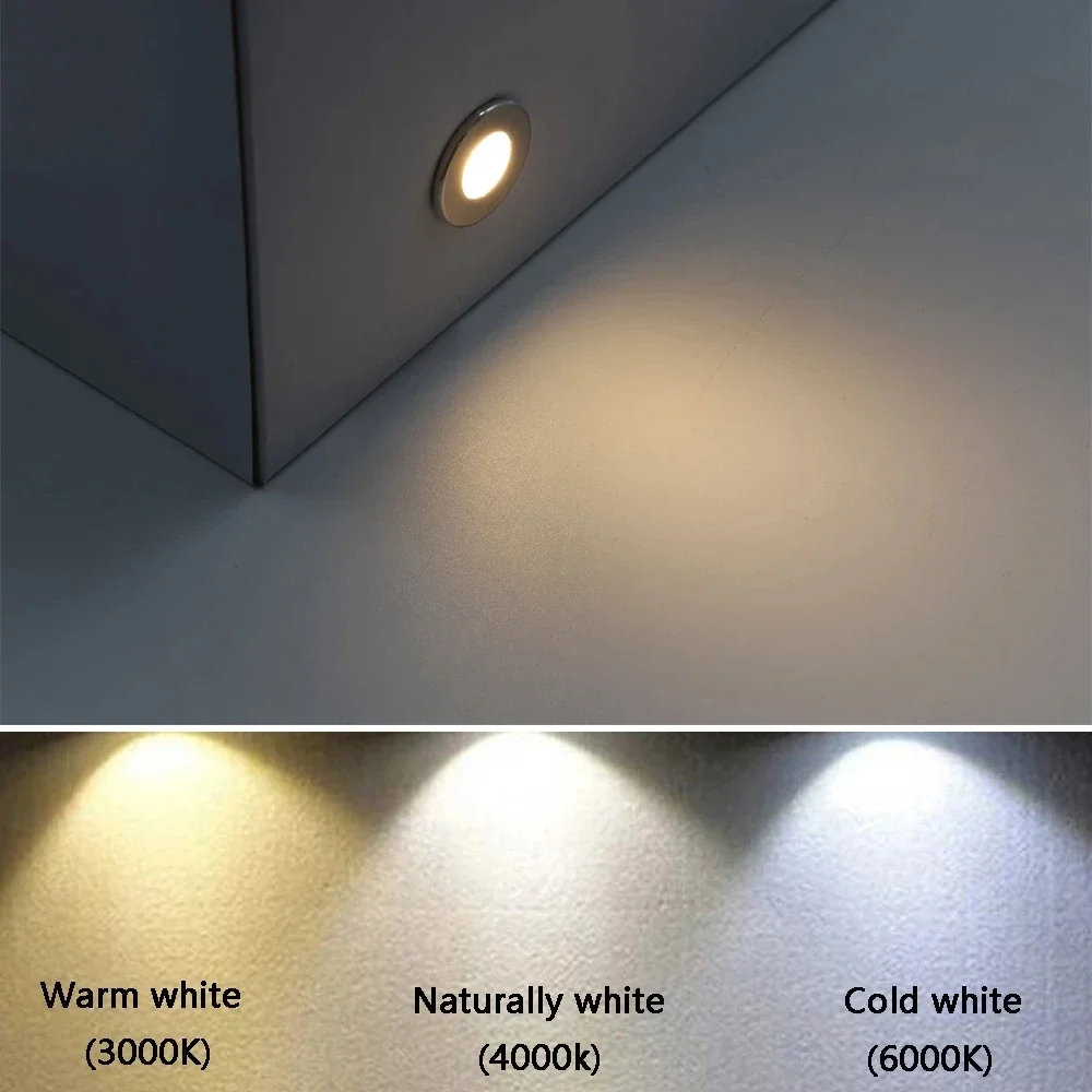 4 szt. Lampka ogrodowa LED 12V na taras IP67 podziemne lampy na zewnątrz 1W Mini reflektor Led lampa wbudowana oświetlenie schodów